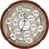 4MH828WD23 Rhythm USA Woodgrain Blossom Clock.
